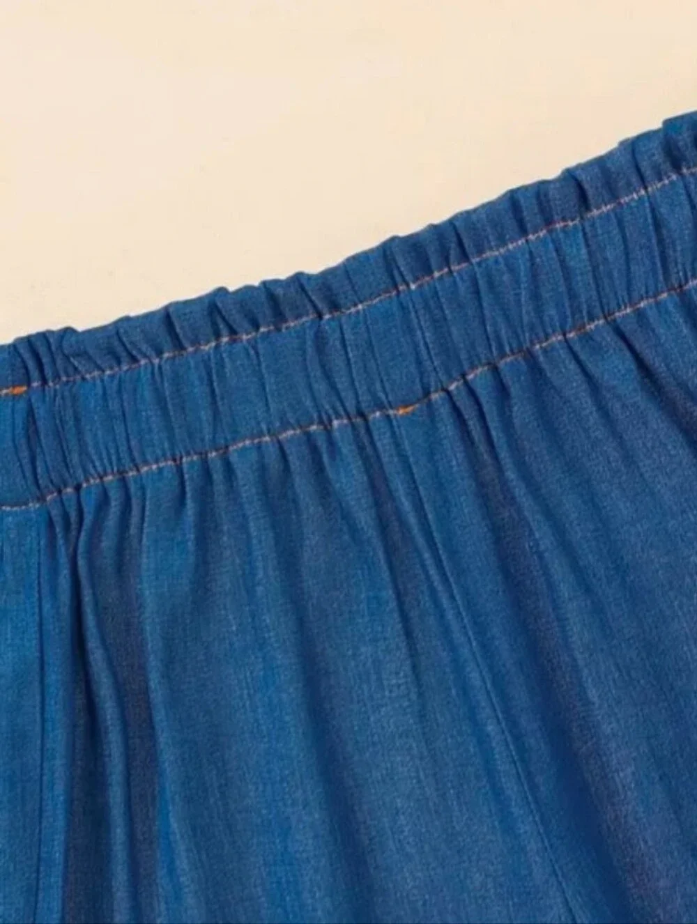 Girls Blue Two-Piece Ruffle Tank and Wide-Leg Pants Set